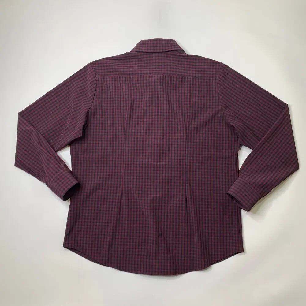 Mizzen+Main Shirt Mens Large Brick Storm Standard Fit Marshall Gingham Button Up
